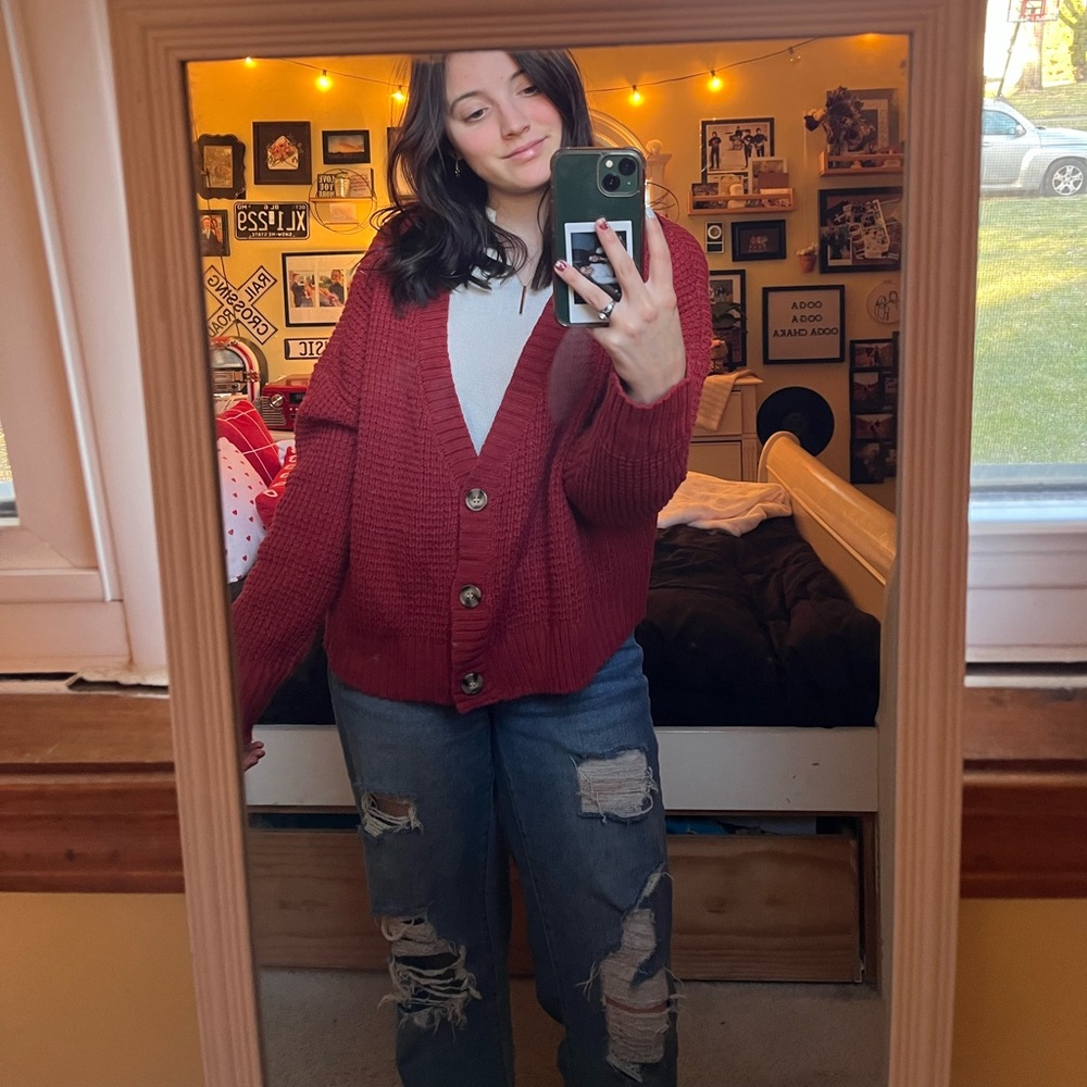 Super Cute Burgundy Sweater
